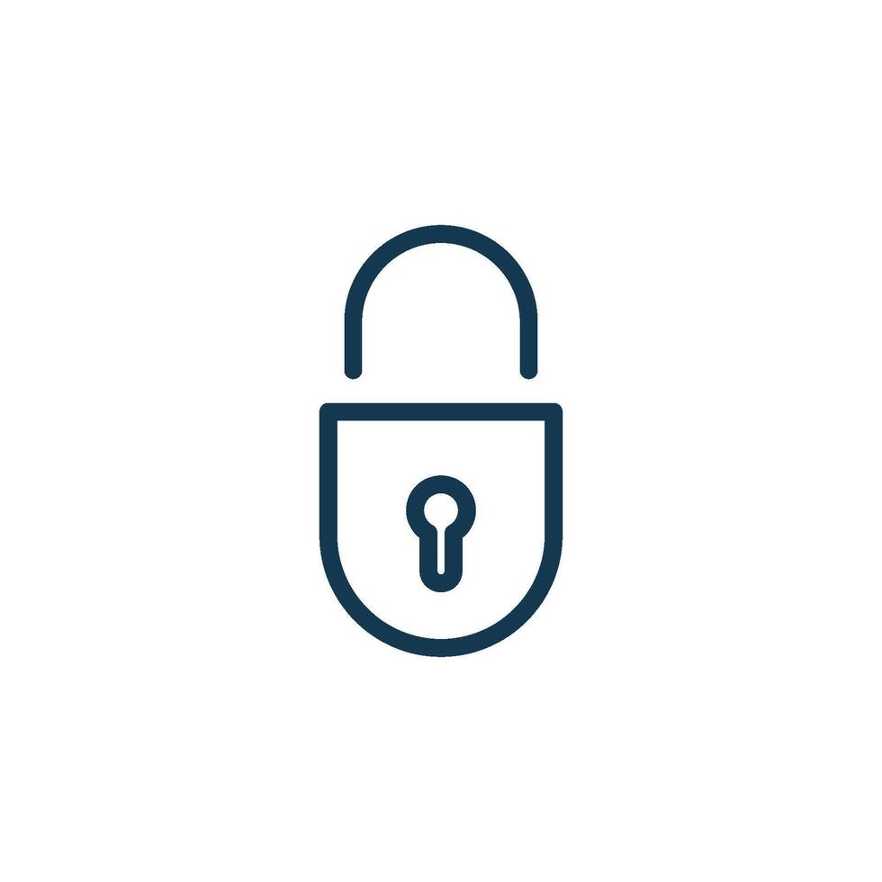 Simple Line Art Keyhole Padlock Icon Template Illustration Design vector
