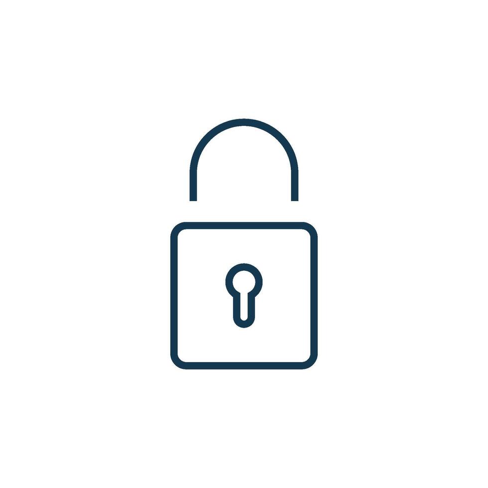 Line Art Simple Keyhole Padlock Icon Template Illustration Design vector