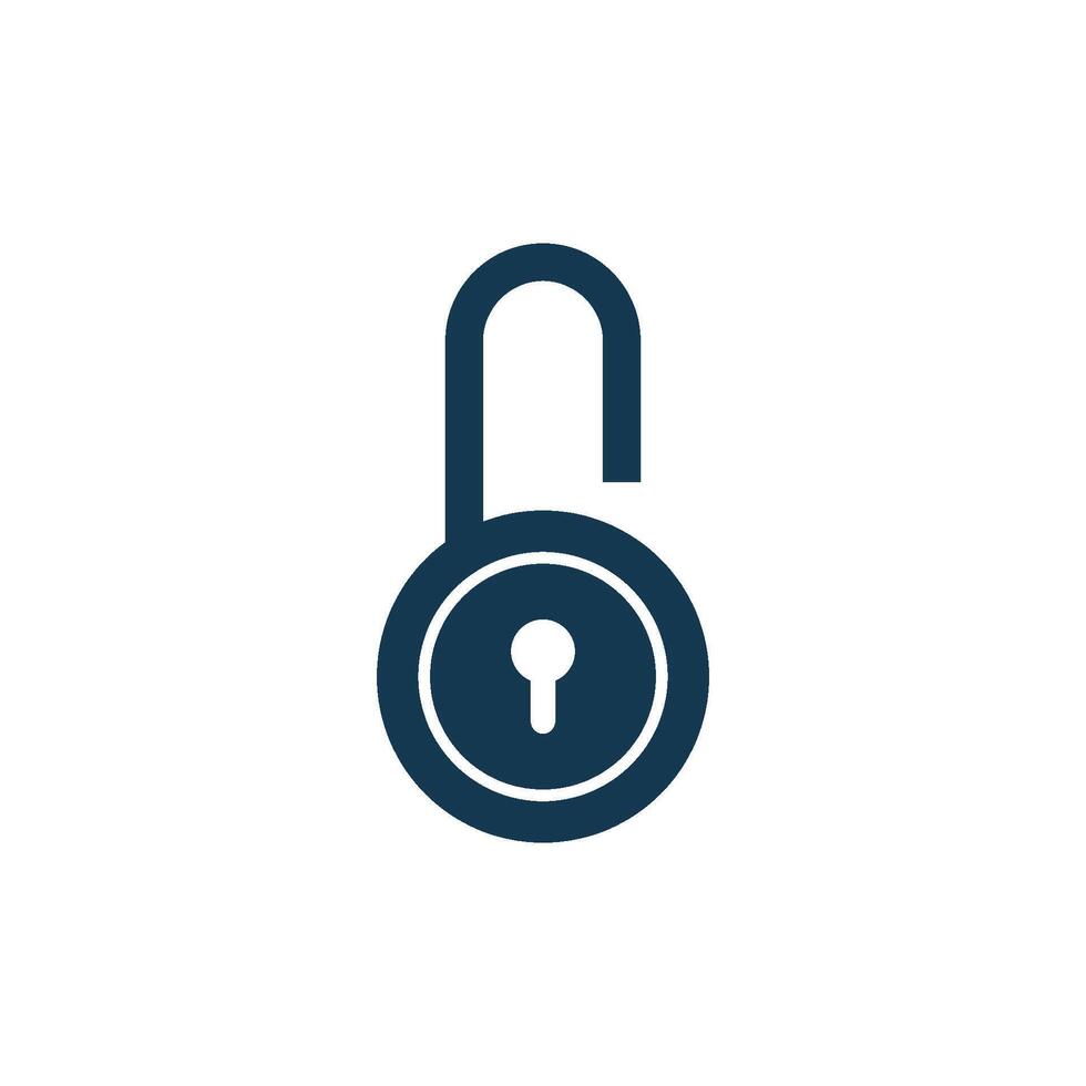 Simple Keyhole Line Padlock Icon Template Illustration Design vector