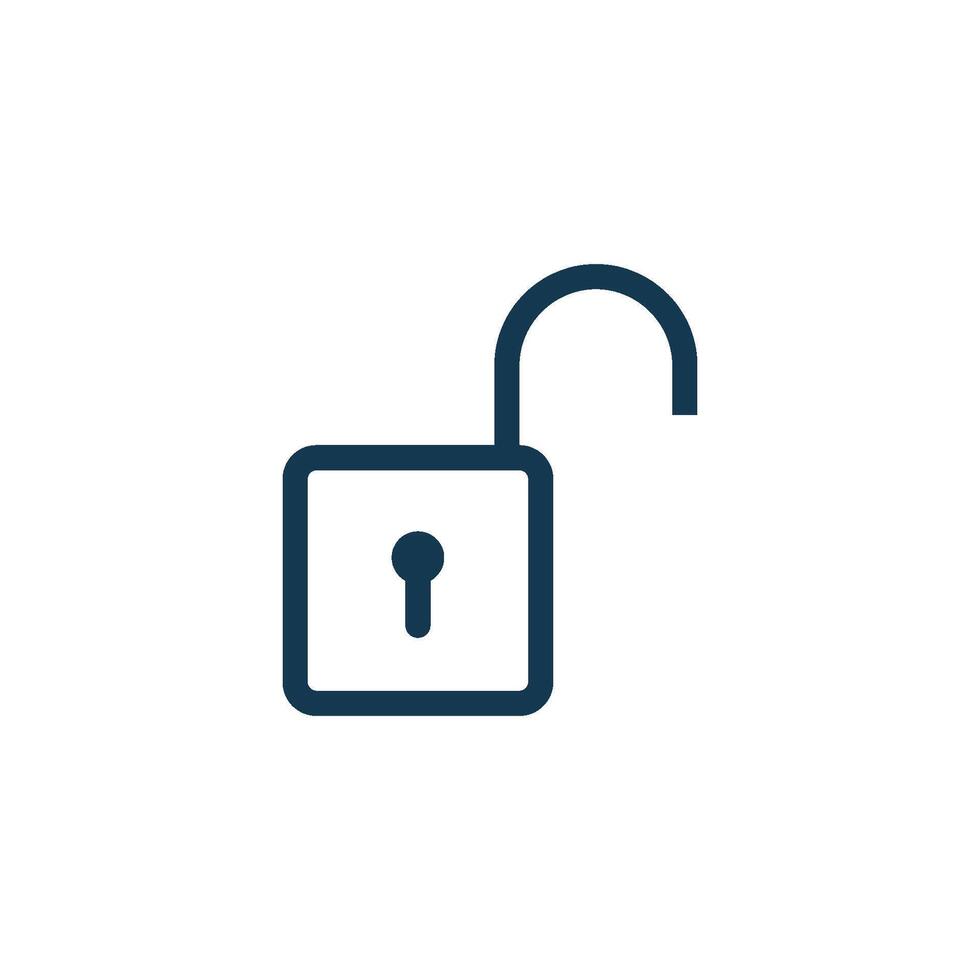 Simple Keyhole Line of Padlock Icon Template Illustration Design vector