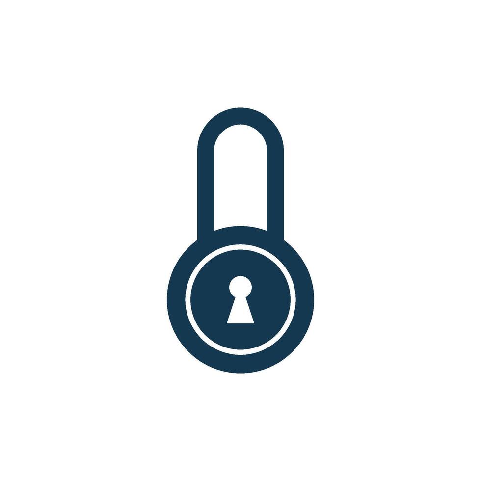Simple Keyhole Circle Shape Padlock Icon Template Illustration Design vector