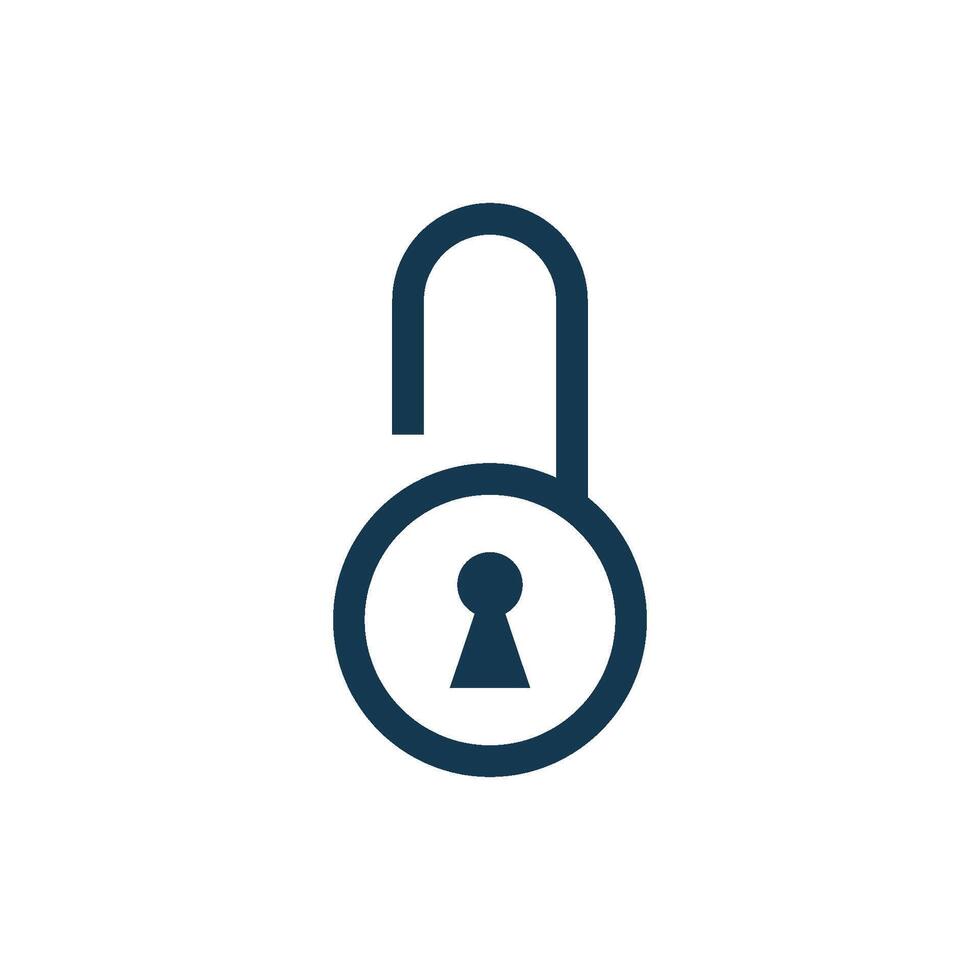 Simple Keyhole Line Padlock Icon Template vector