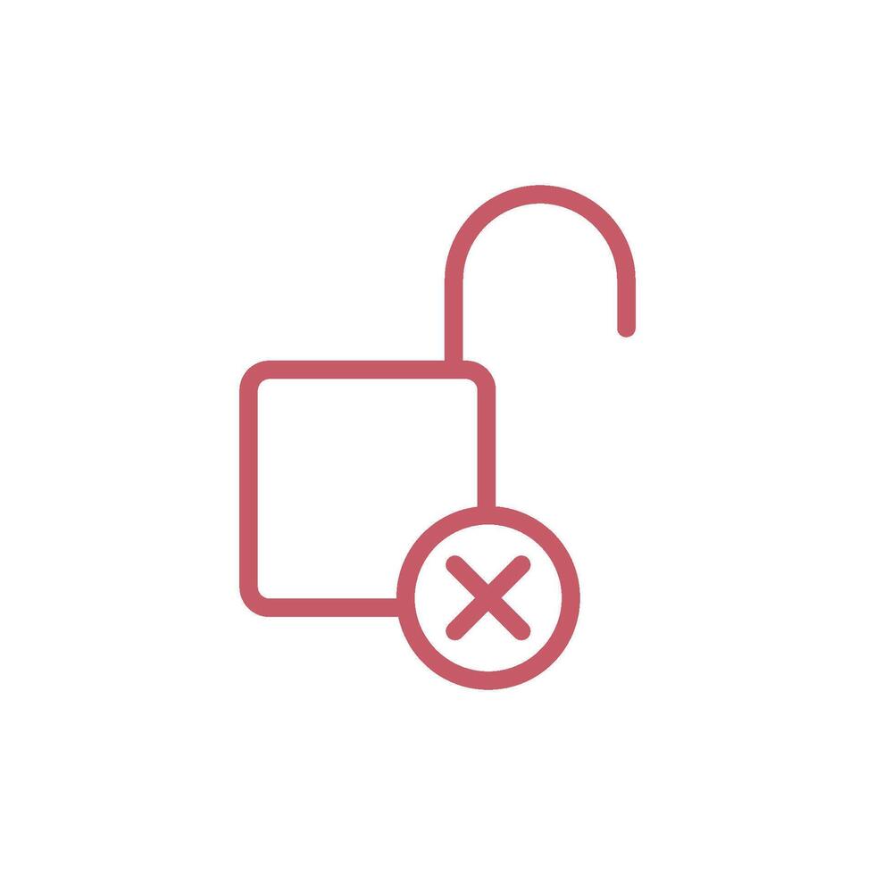 Simple red line Padlock Icon Template Illustration Design vector