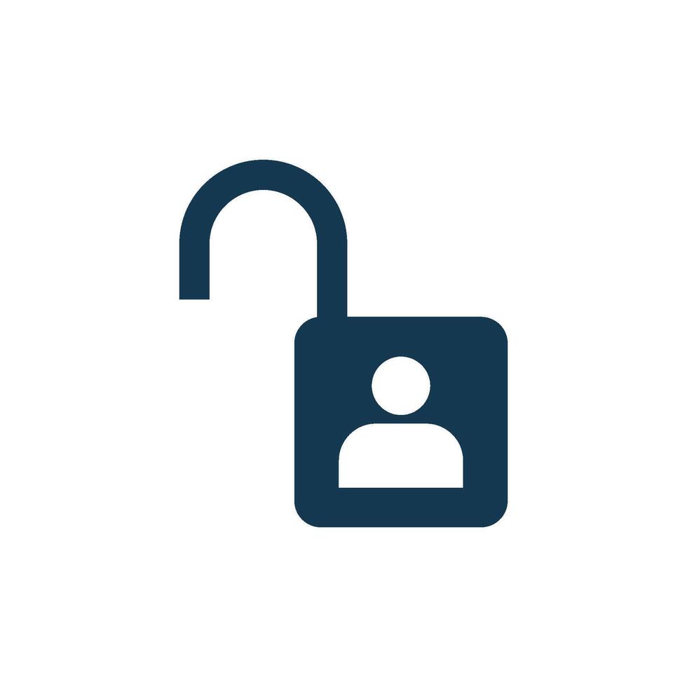 Simple Human Shape Username Padlock Icon Template Illustration Design vector