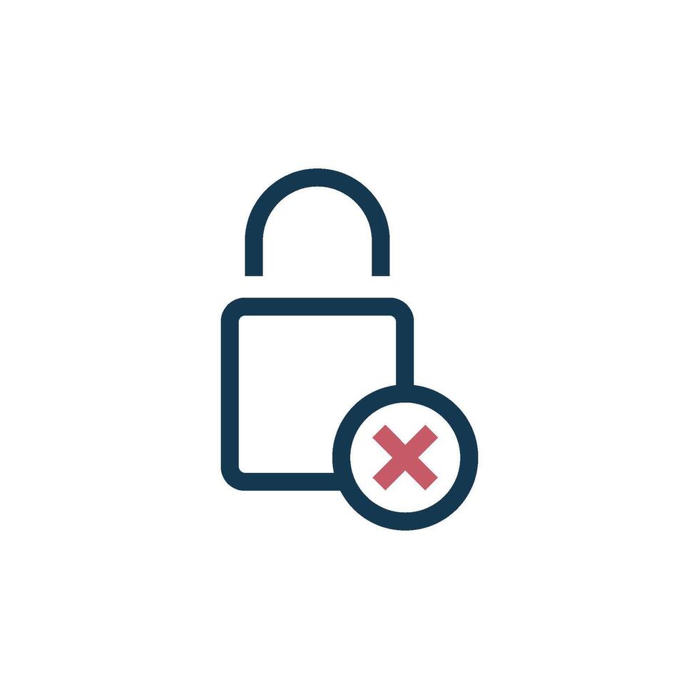Simple Forbidden Padlock Icon Template Illustration Design vector