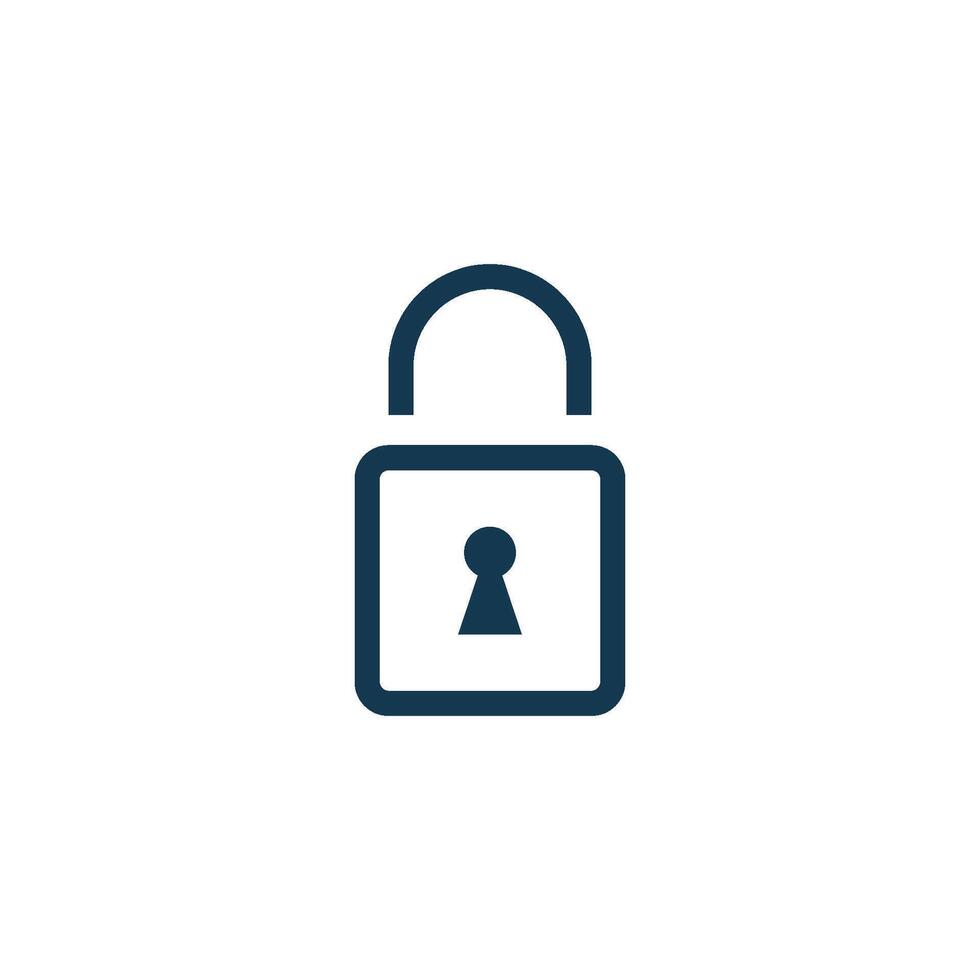 Simple Keyhole Line Shape Padlock Icon Template Illustration Design vector