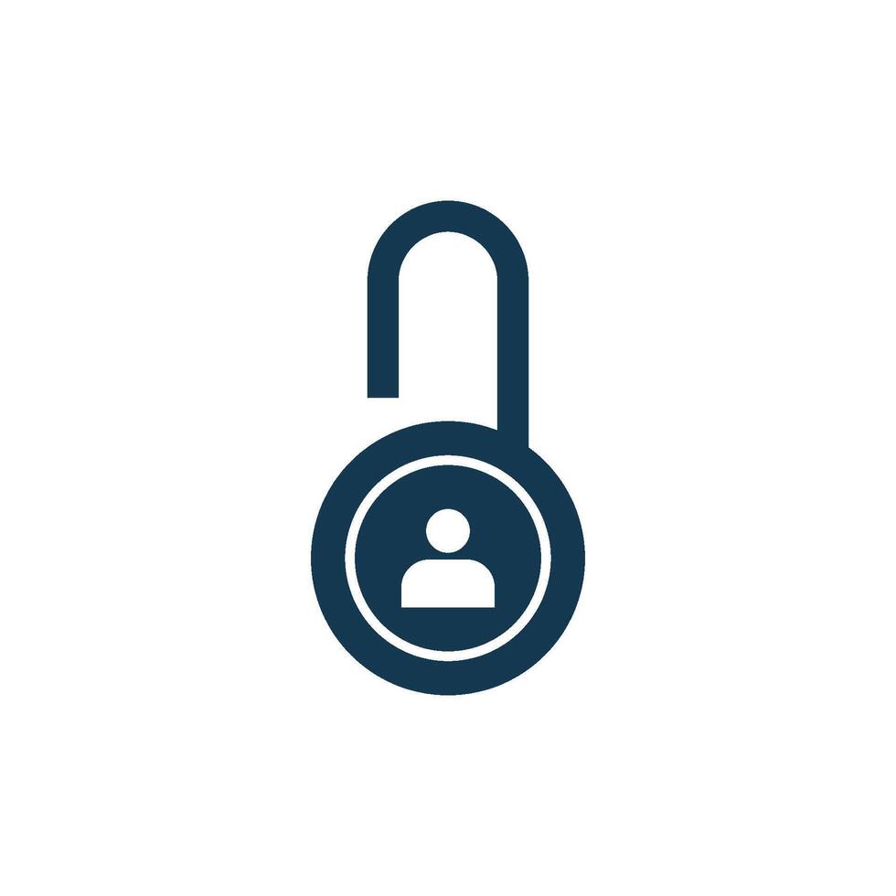 Simple Username Account Padlock Icon Template vector