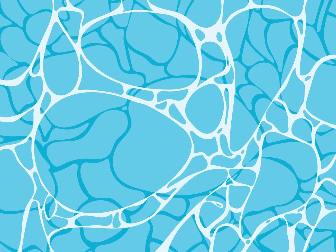 Watercolor blue water surface. Summer sea poster template. Sea waves abstract backgrounds. Turquoise rippled water texture background. Shining blue water ripple pool abstract vector