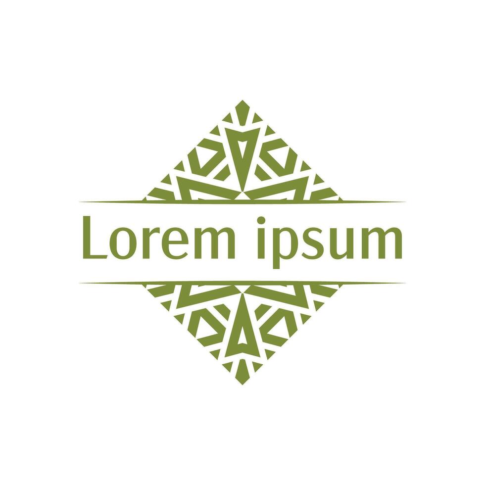 Symmetrical Diamond Design with Floral Details Great for premium product branding vector
