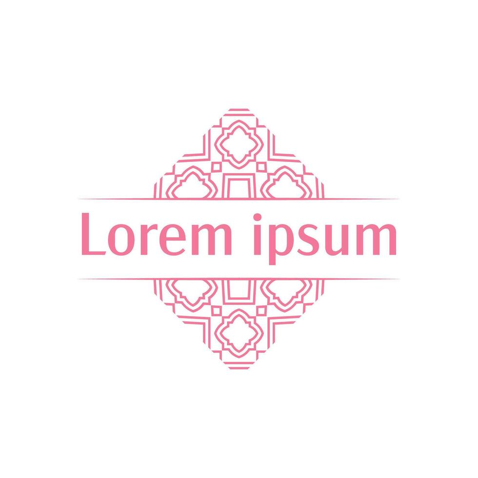 Floral Diamond Frame with Cross Detail Ideal for gourmet packaging vector