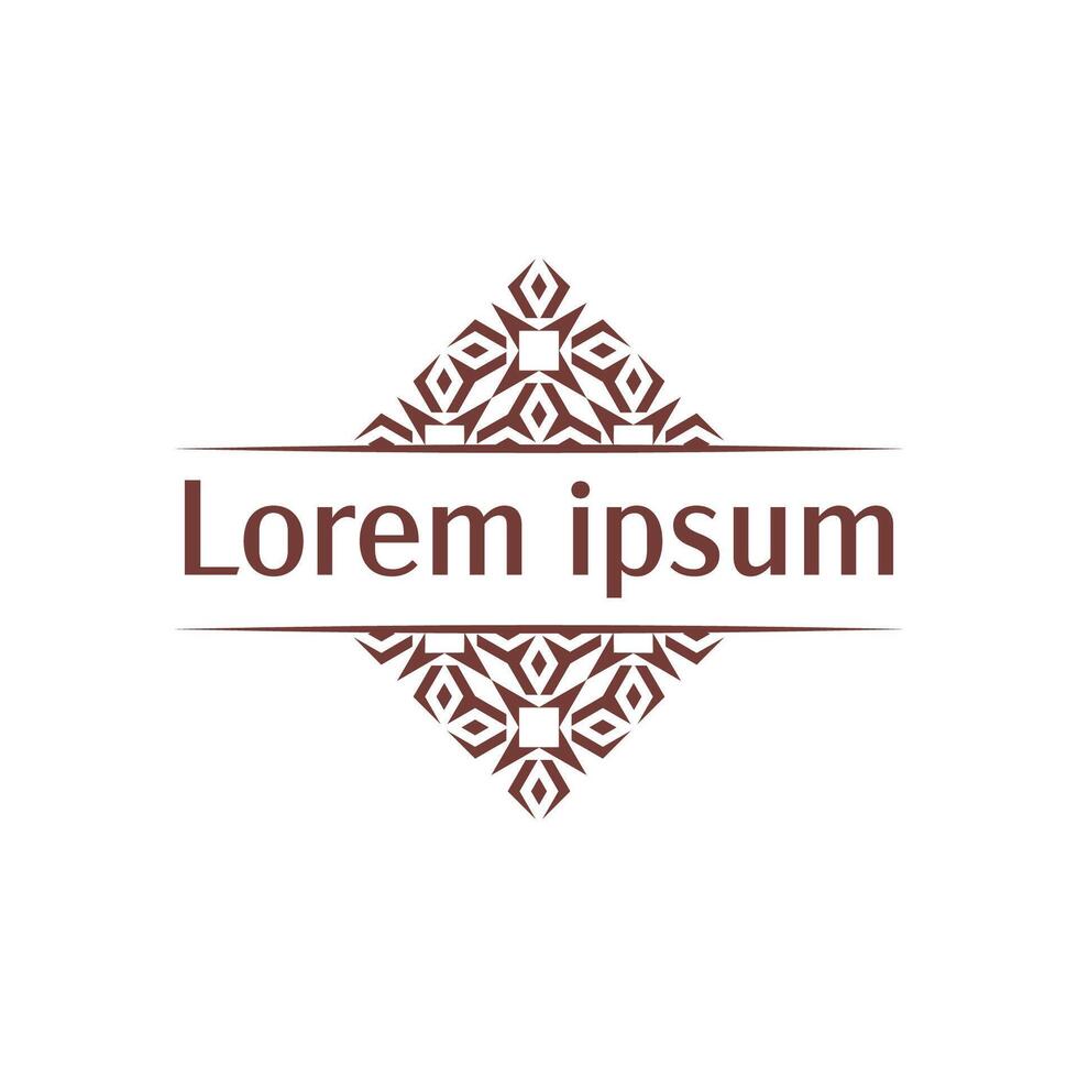 Geometric Floral Emblem with Cross Detail Perfect for fashion branding vector
