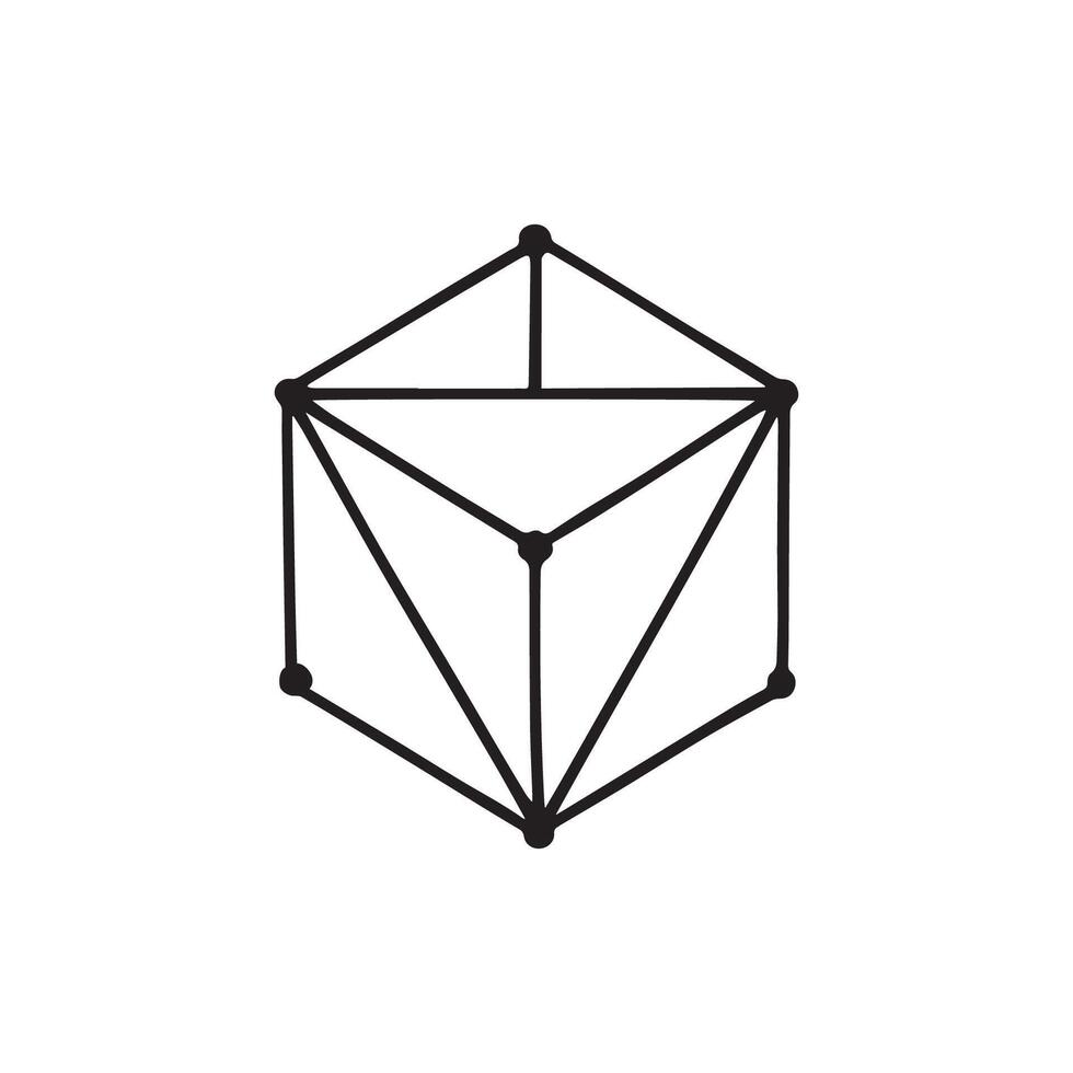 Illustration of modern hexagon geometric shape doodle vector