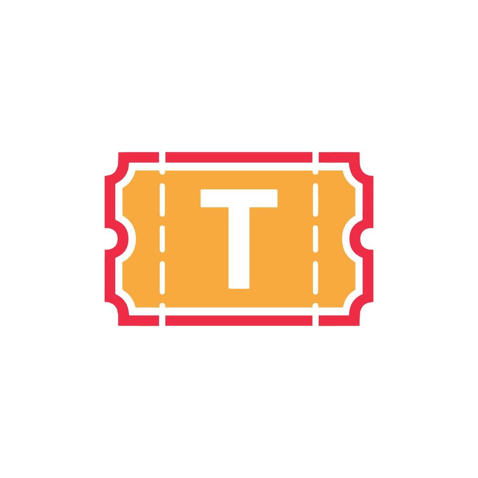 Illustration of the Letter T on a Ticket Image vector