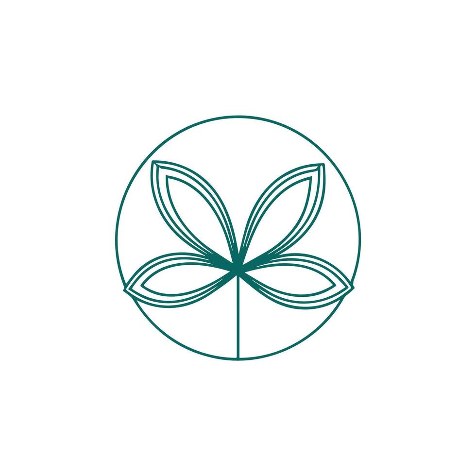 Illustration of a Hand Drawing a Leaf Twig in a Circle vector