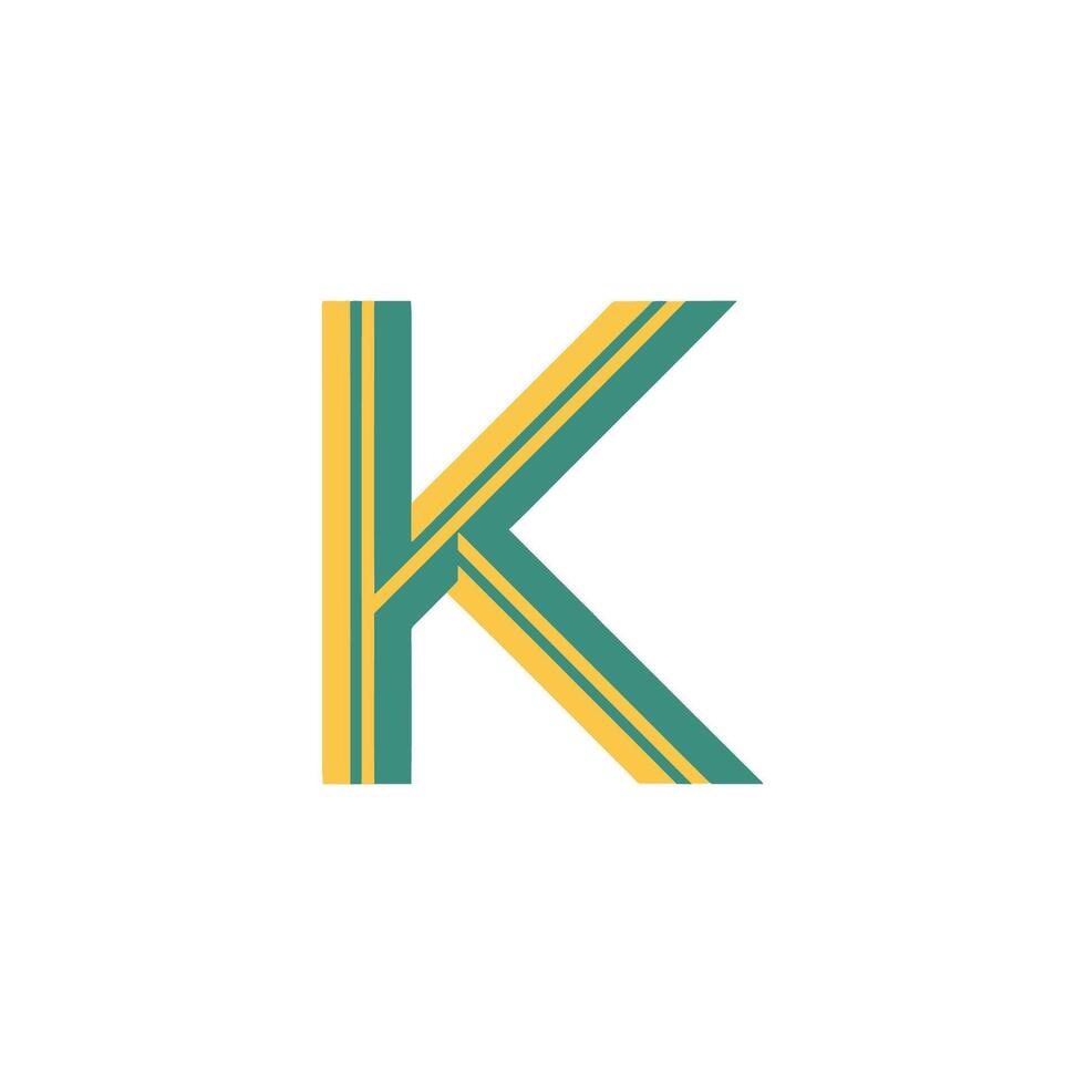 Illustration of a Modern Hand Drawing of the Letter K vector