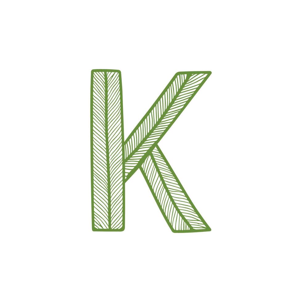 Illustration of a Hand Drawing the Letter K vector