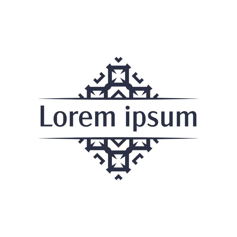 Symmetrical Diamond Frame with Petal Details Suitable for upscale product labels vector