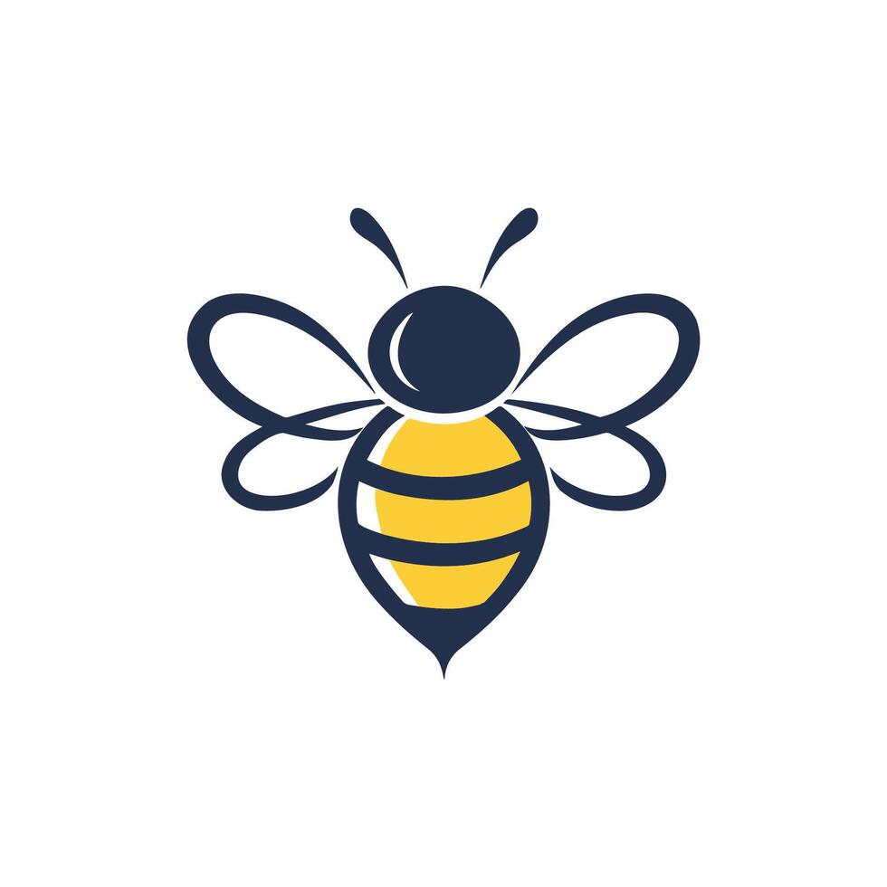 a bee logo that is simple and unique and cheerful vector