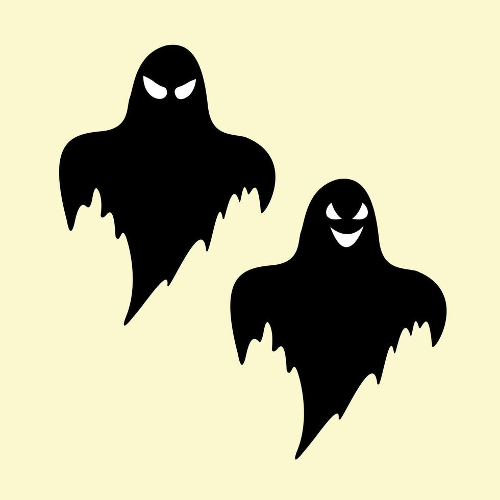 Spooky Black Ghost Silhouette for Halloween Design vector