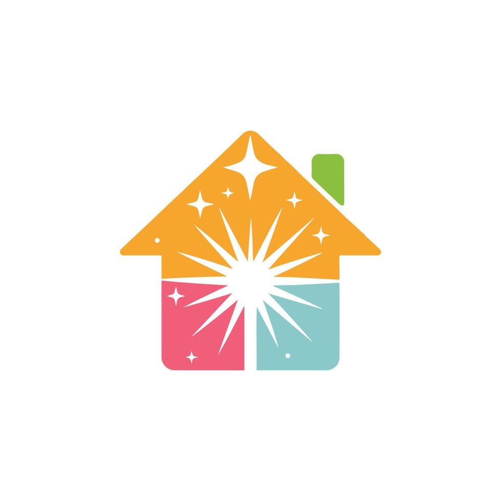 Illustration of a House with Light and Star Symbols vector