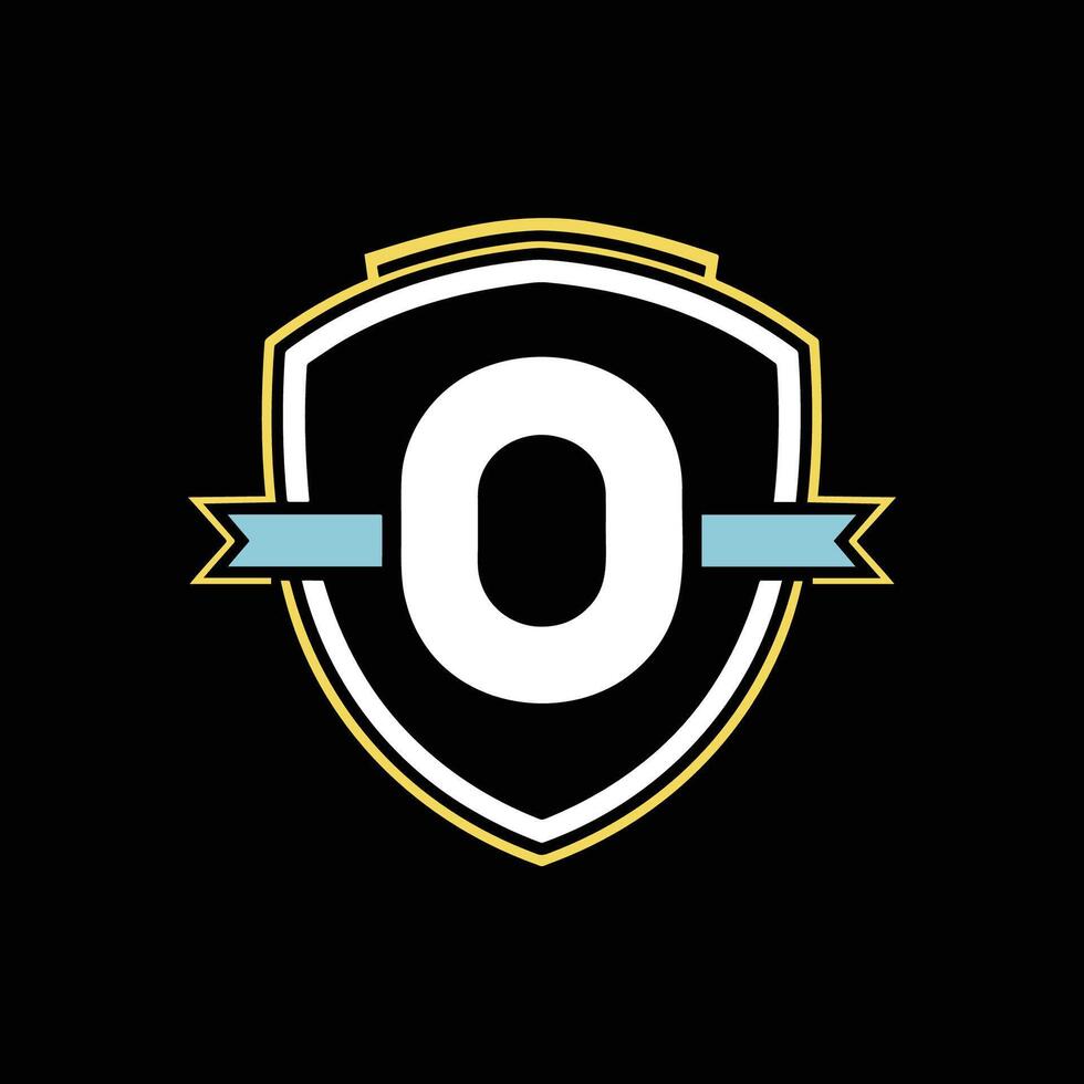 Illustration of letter O esports shield logo vector