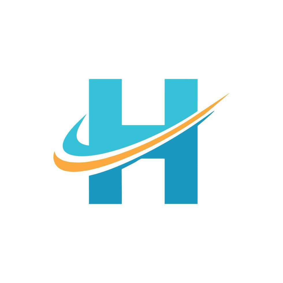 Illustration of the Letter H with a Check Mark Symbol vector
