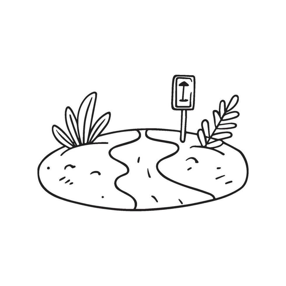 Simple drawing of a sand pathway to the beach vector