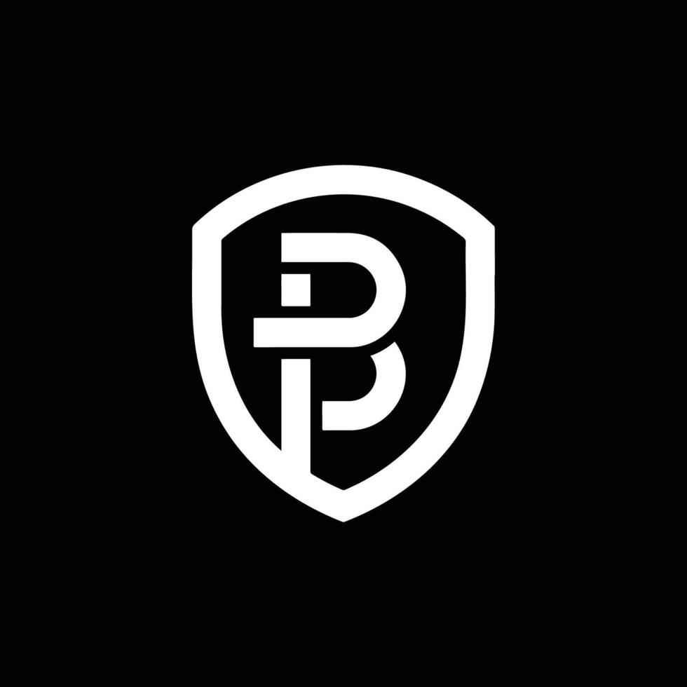 Illustration of letter B esports shield logo vector