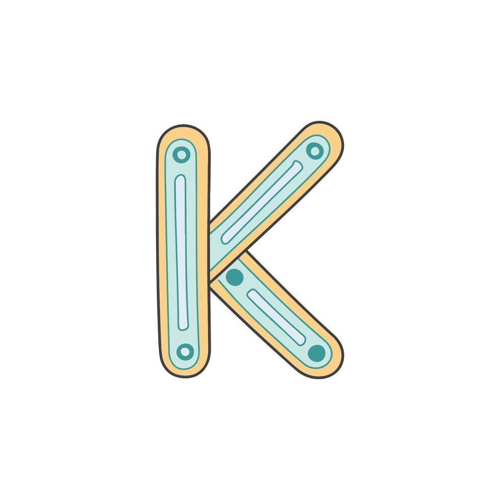 Illustration of a Hand Drawing the Letter K vector