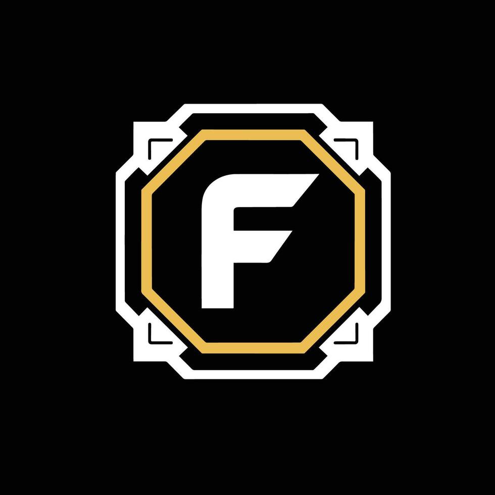 Illustration of letter F esports shield logo vector
