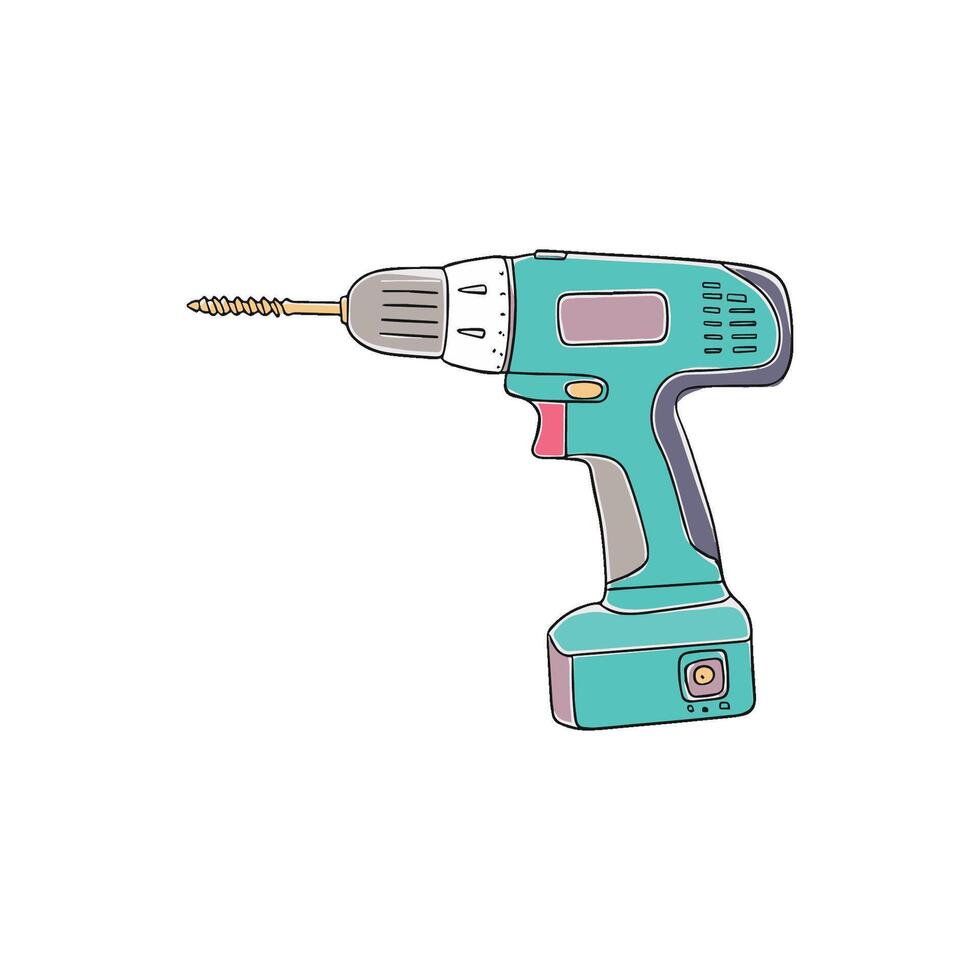 Doodle of a cordless power drill vector