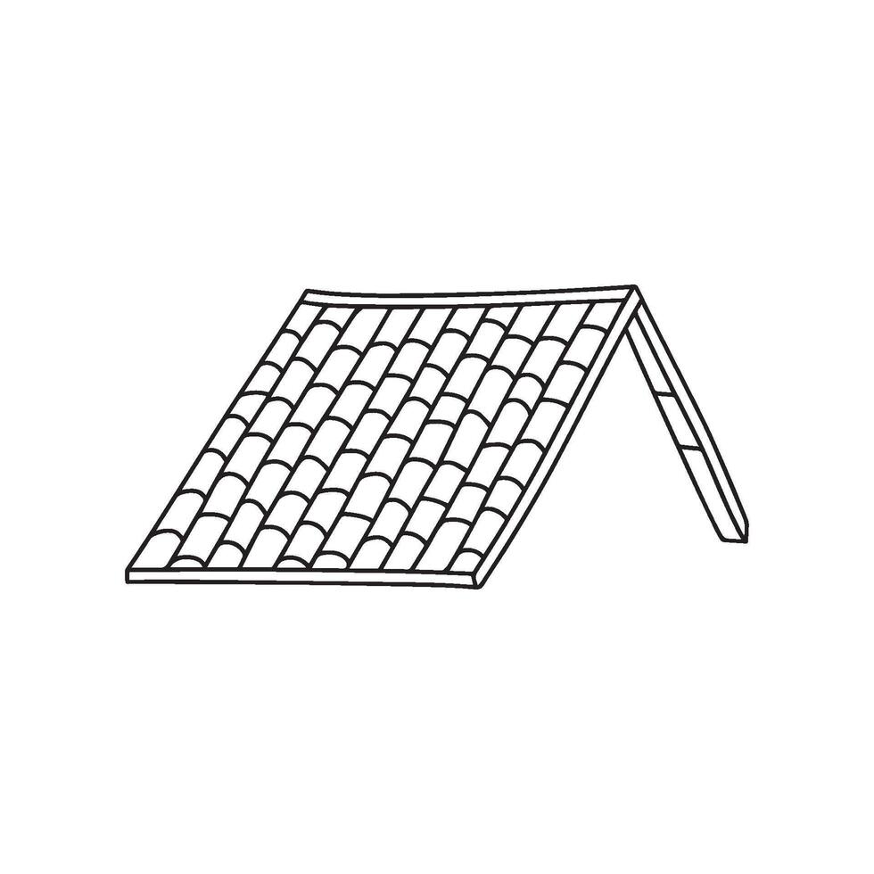 Illustration Doodle of a tiled roof with shingles vector