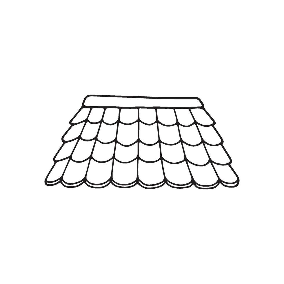 Illustration Doodle of a tiled roof with shingles vector