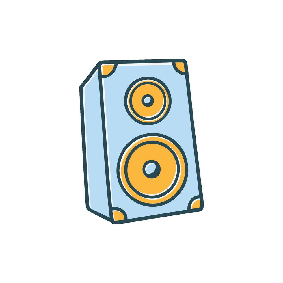Illustration of a speaker sound box that moves dynamically vector