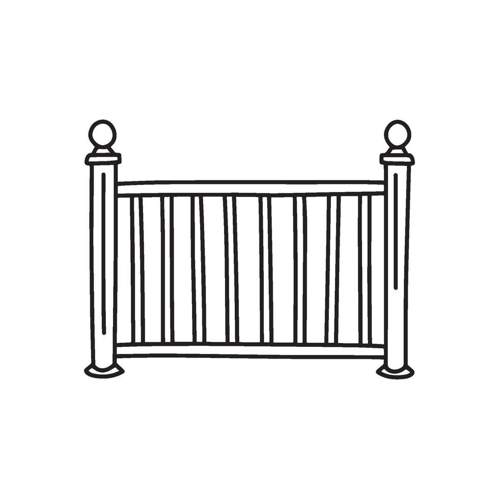Doodle of a metal railing vector