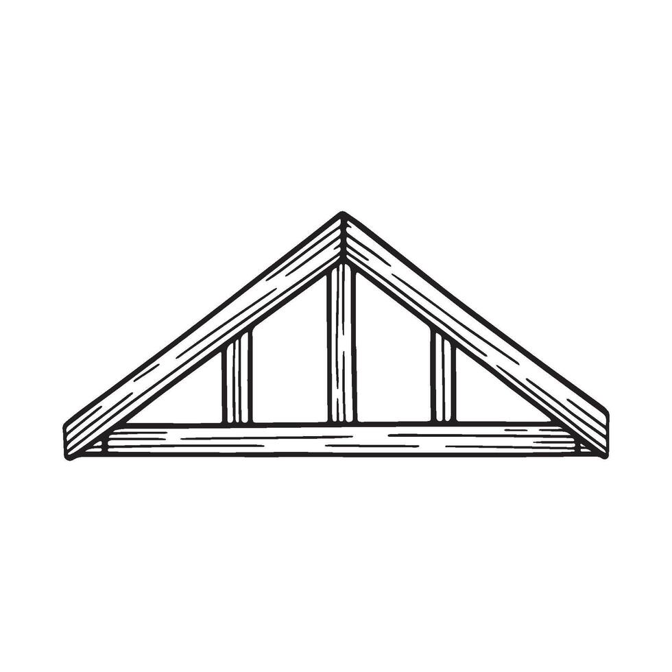 Doodle of a wooden beam ceiling vector