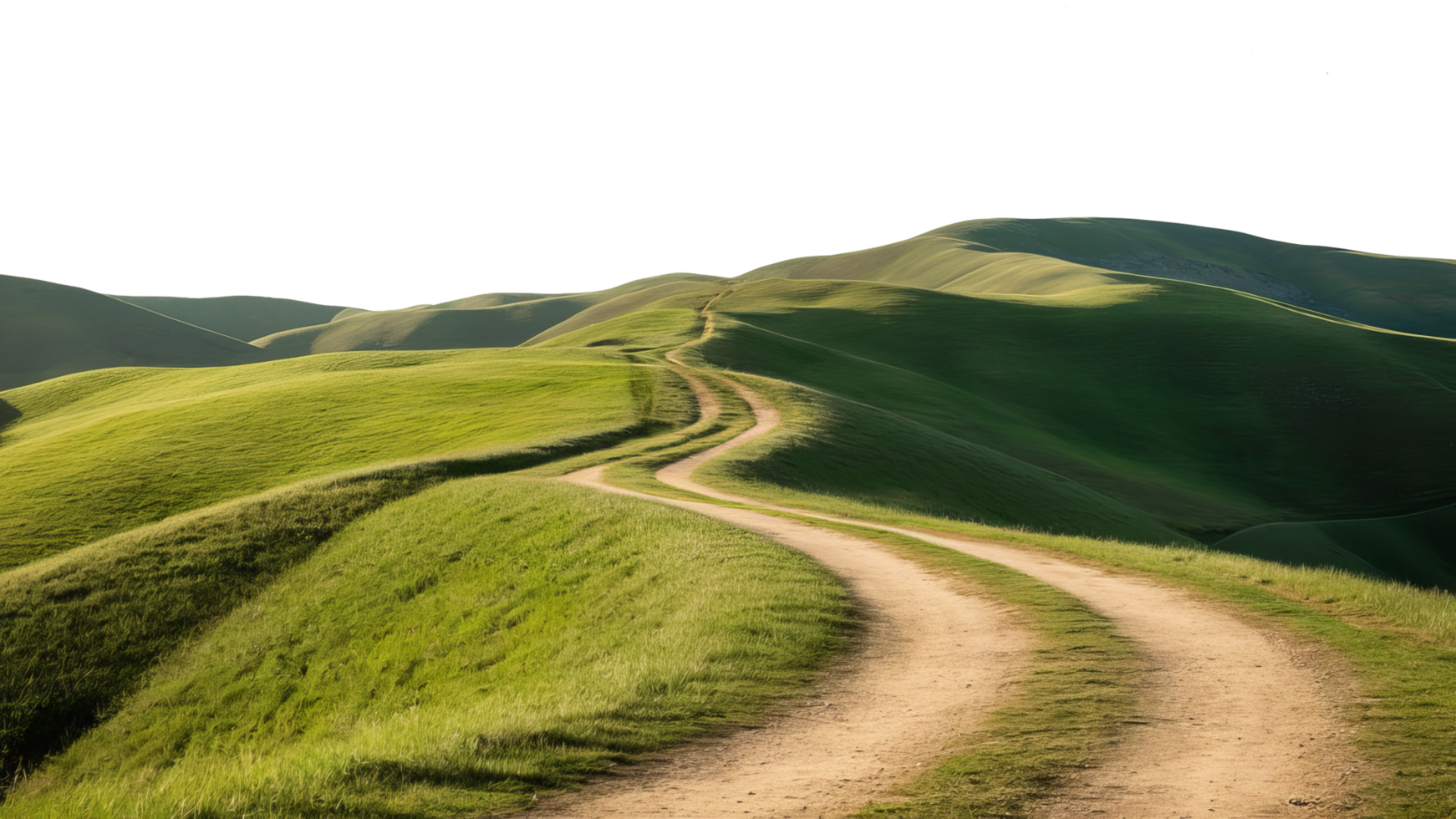 Summer landscape field road among meadows The serenity of the countryside. Creative banner. Copyspace image png