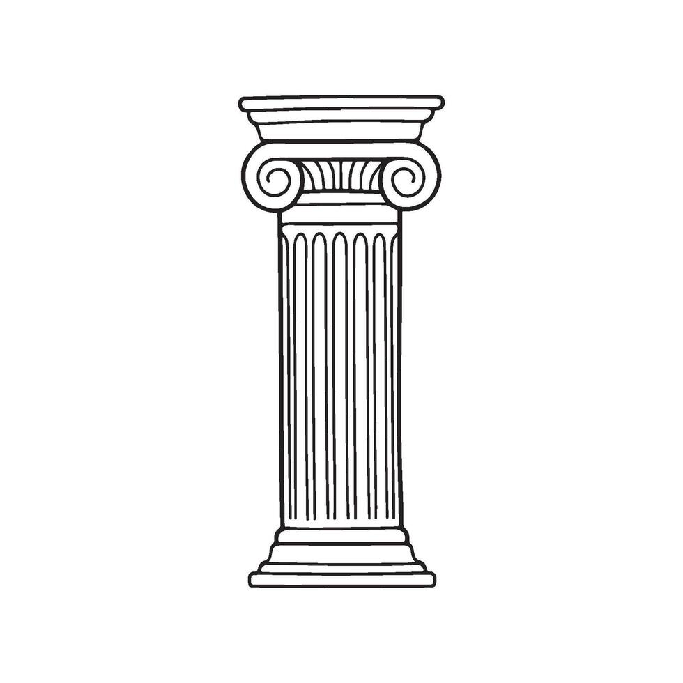Doodle of a marble column vector