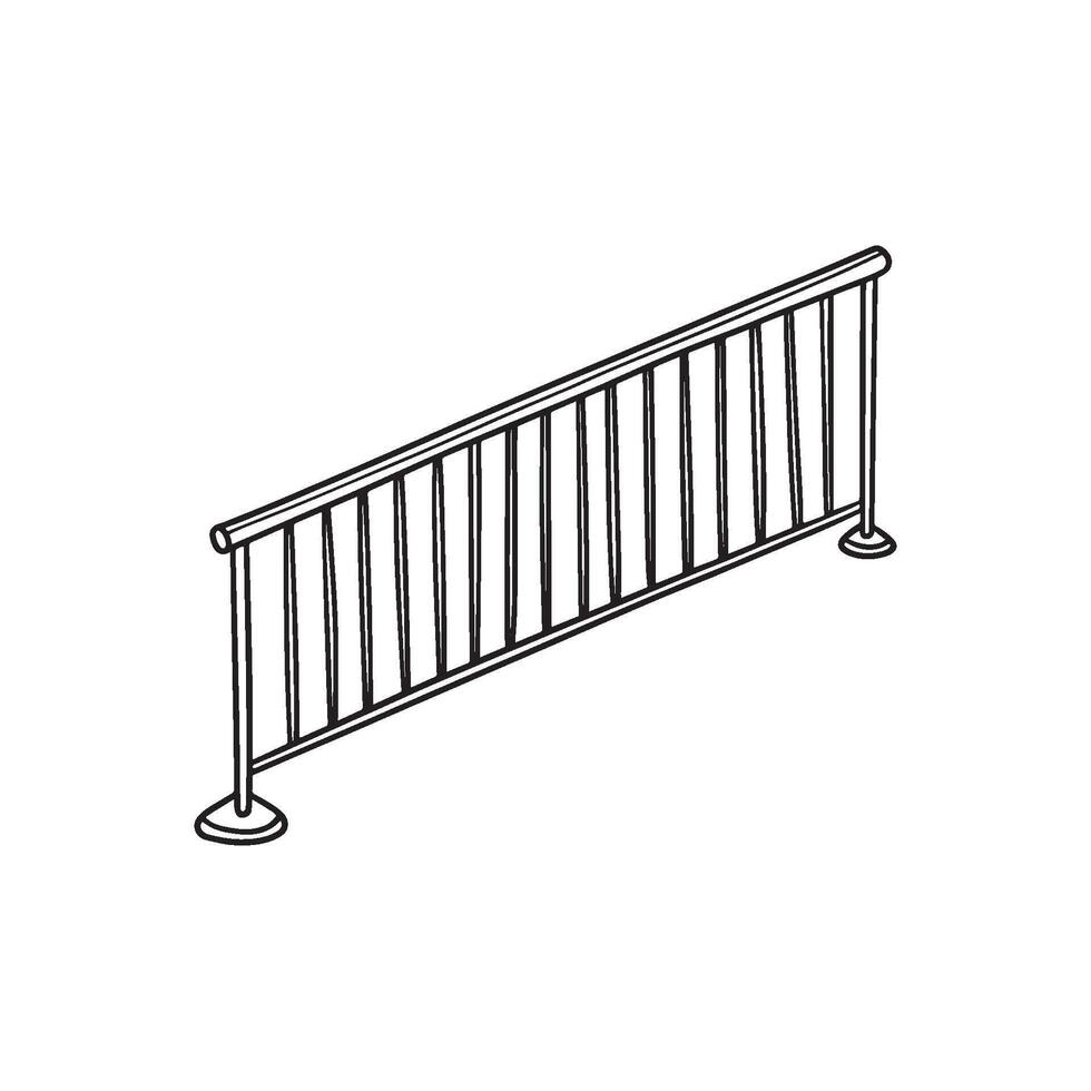 Doodle of a metal railing vector