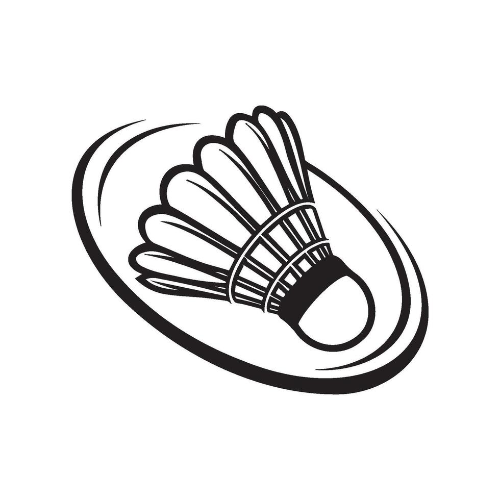 Illustration of shuttlecock with saturn ring vector