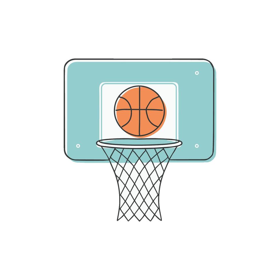 Illustration of basket ball in the basket ring vector