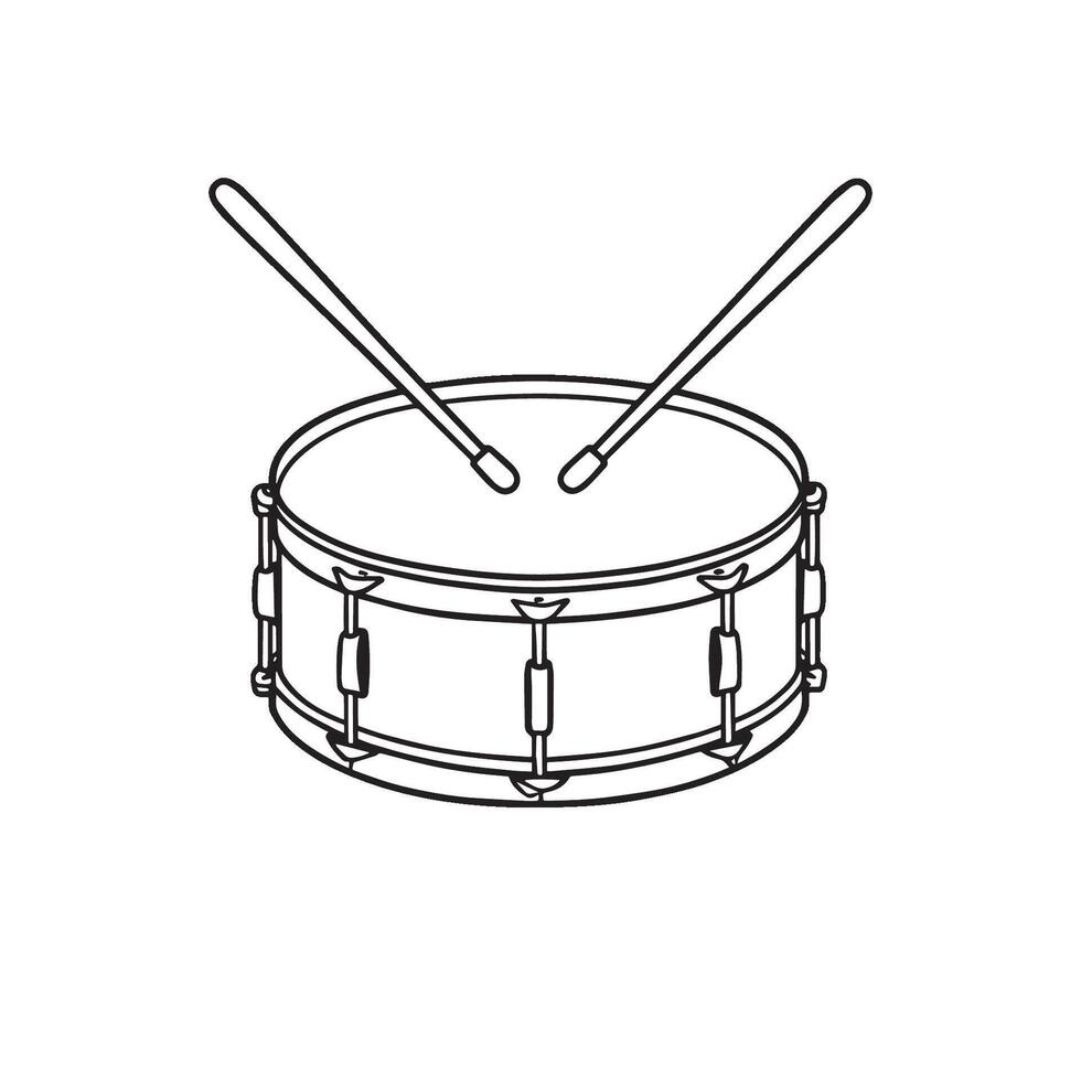 Illustration of drum snare with stick vector