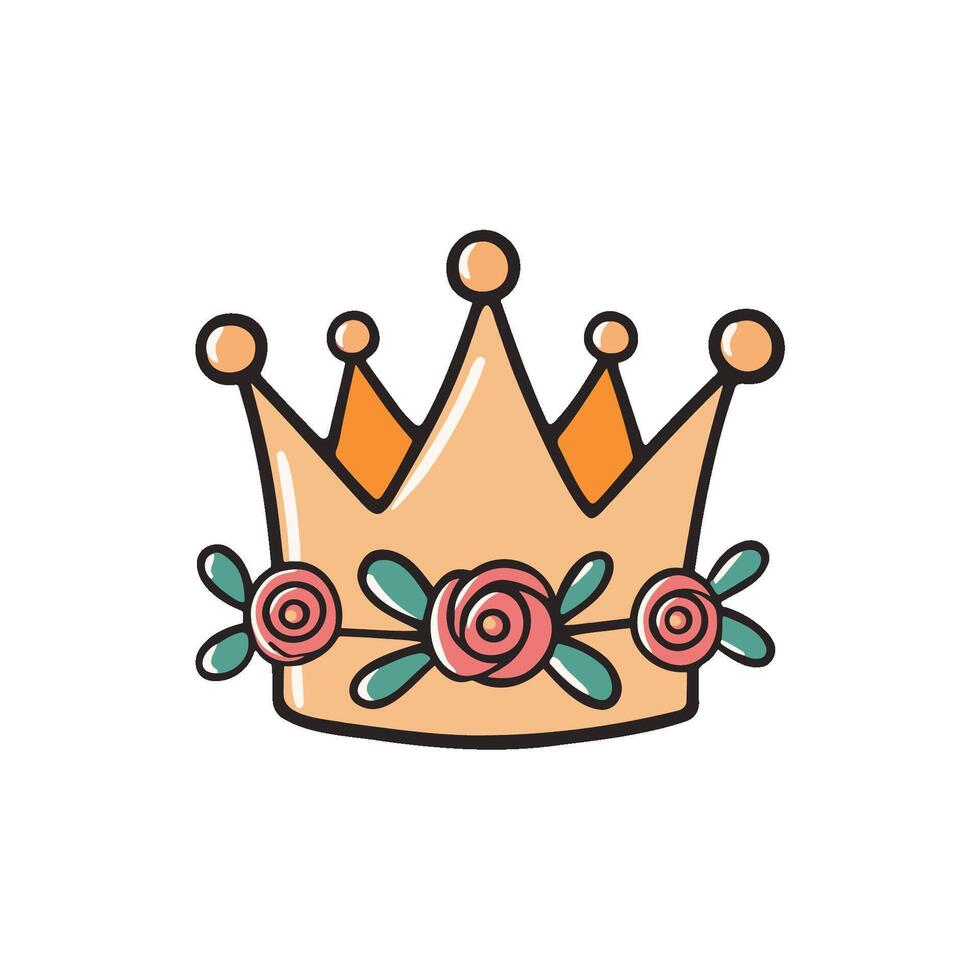 Illustration of Crown with roses and thorns vector