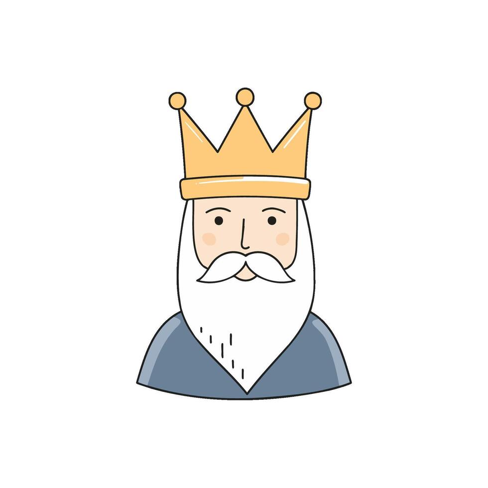 Illustration of king or wizard with crown vector