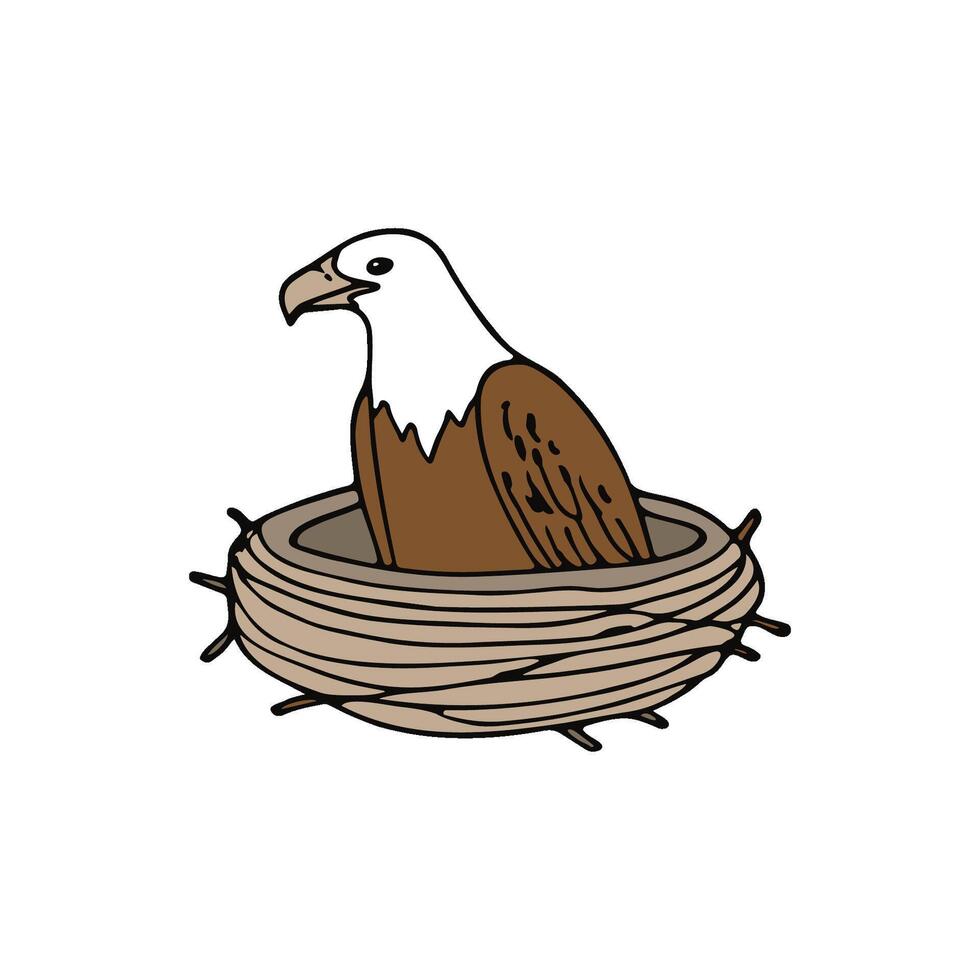 Illustration of Eagle ledge nest vector
