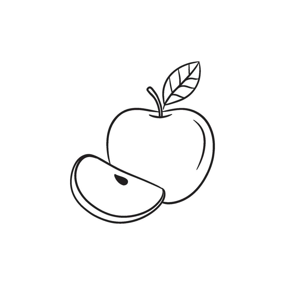 simple illustration of a sliced apple fruit vector