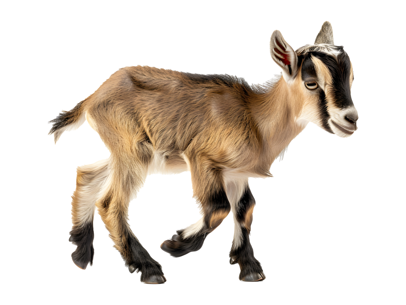 Young goat standing, isolated on a transparent background png