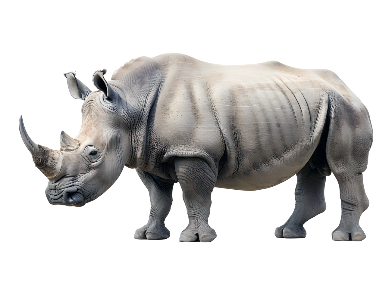 Rhinoceros standing, isolated on a transparent background png