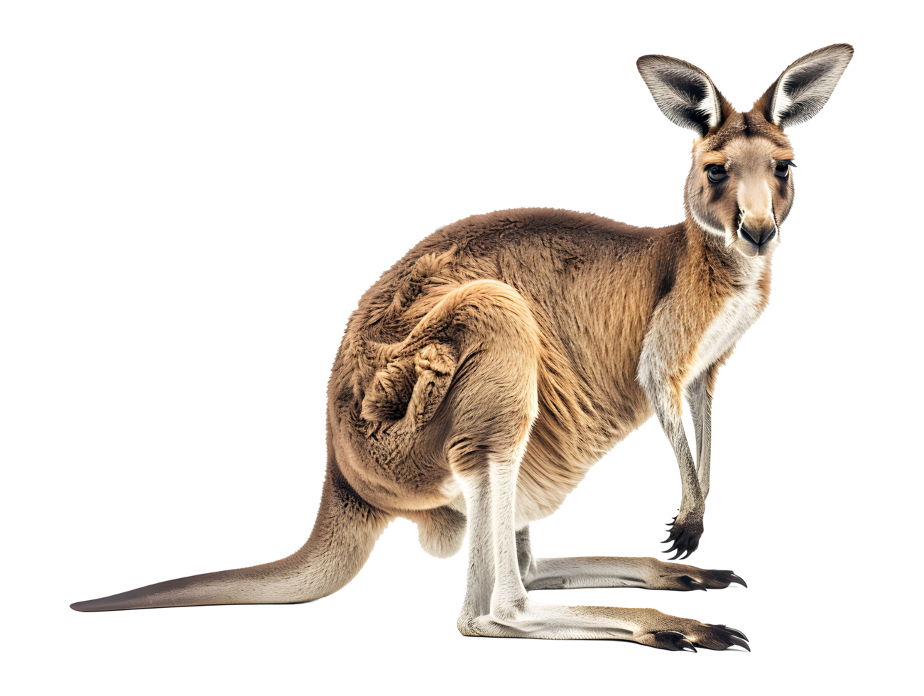 Kangaroo standing, isolated on a transparent background png