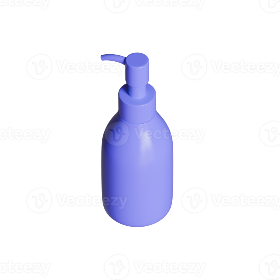Plastic bottle pump, realistic 3D render illustration transparent background png